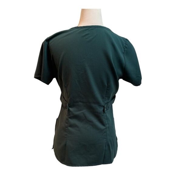 Grey's Anatomy Women's Scrub Top Medical Uniform Forest Green V-Neck - Picture 3 of 8
